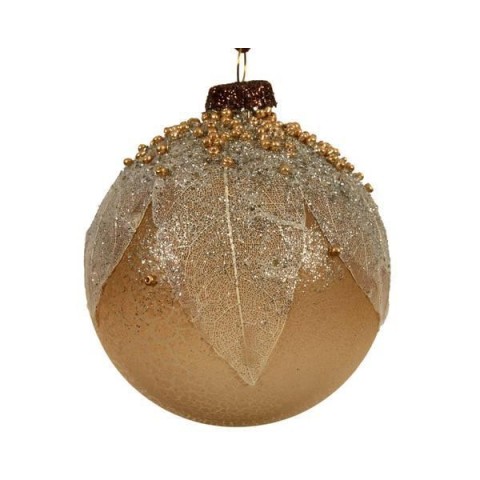 SFERA IN VETRO CON FOGLIE BROW
